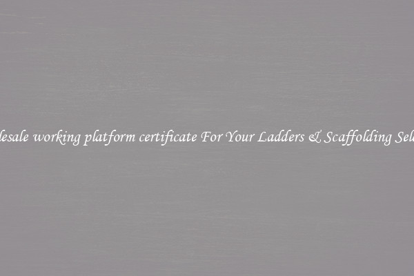 Wholesale working platform certificate For Your Ladders & Scaffolding Selection