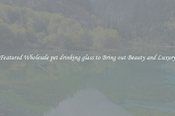 Featured Wholesale pet drinking glass to Bring out Beauty and Luxury