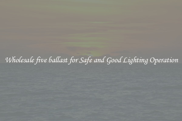 Wholesale five ballast for Safe and Good Lighting Operation