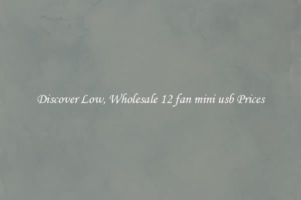 Discover Low, Wholesale 12 fan mini usb Prices