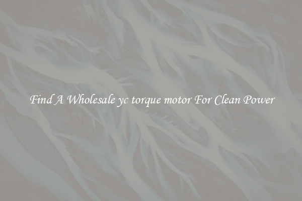 Find A Wholesale yc torque motor For Clean Power