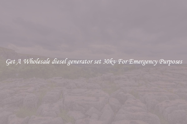 Get A Wholesale diesel generator set 30kv For Emergency Purposes