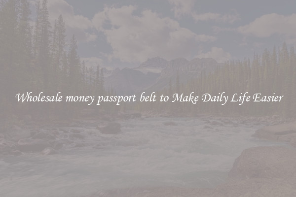 Wholesale money passport belt to Make Daily Life Easier